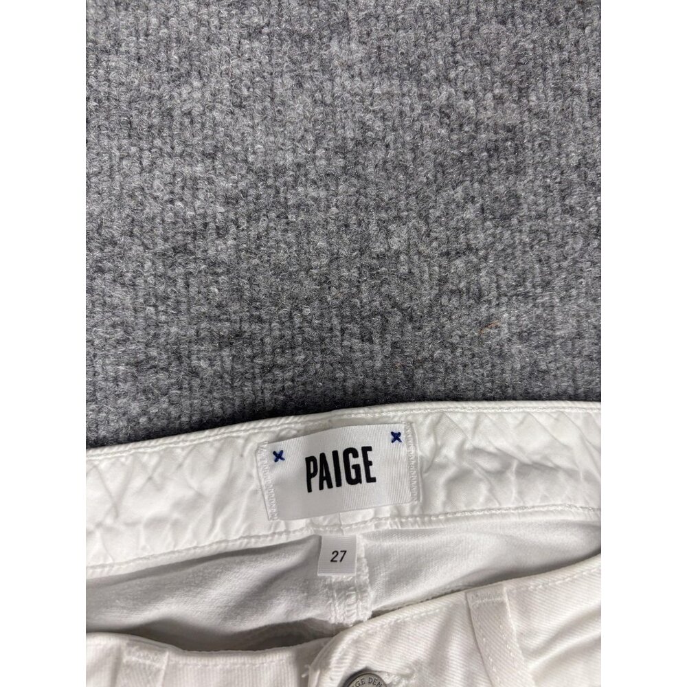 Paige Skyline Skinny Jeans Womens 27 White Made in USA Stretch Denim Mid Rise - Picture 2 of 8